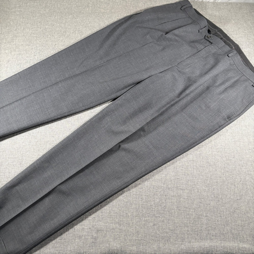Lauren Ralph Lauren Dress Pants Mens 42W 32L Grey Wool Pleated Cuffed Trousers